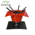 16,5 cm Schokoladenfondue-Set aus Porzellan-Emaille